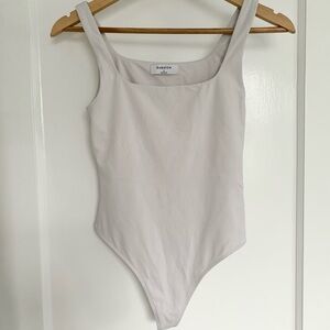 Babaton off-white square neck bodysuit tank S